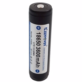 Keepower 18650 3,6 volt Li-Ion batteri 3600 mAh med sikkerhedskredsløb